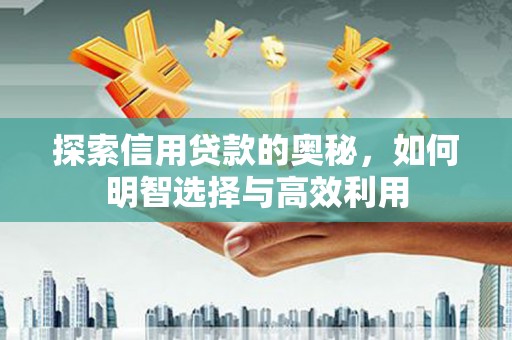 互助探索信用贷款的奥秘，如何明智选择与高效利用